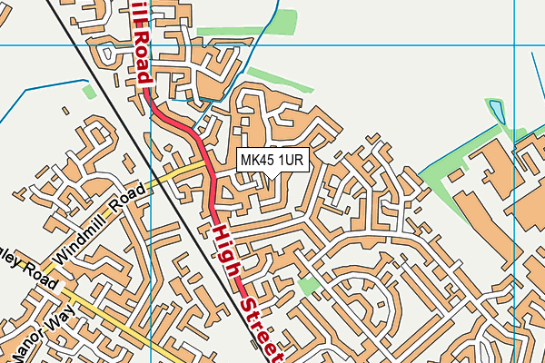 MK45 1UR map - OS VectorMap District (Ordnance Survey)