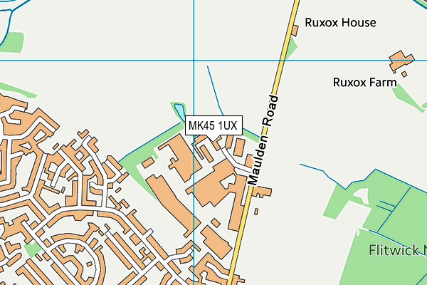 MK45 1UX map - OS VectorMap District (Ordnance Survey)