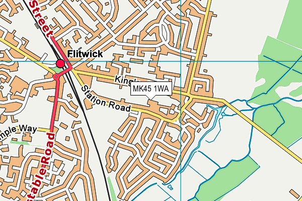 MK45 1WA map - OS VectorMap District (Ordnance Survey)