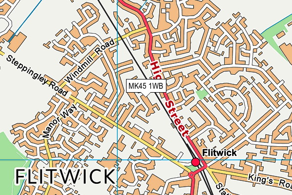 MK45 1WB map - OS VectorMap District (Ordnance Survey)