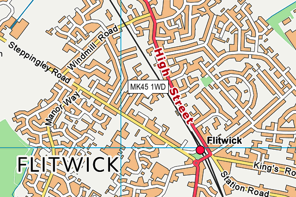 MK45 1WD map - OS VectorMap District (Ordnance Survey)