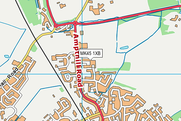 MK45 1XB map - OS VectorMap District (Ordnance Survey)