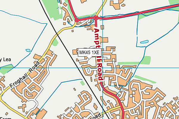 MK45 1XE map - OS VectorMap District (Ordnance Survey)