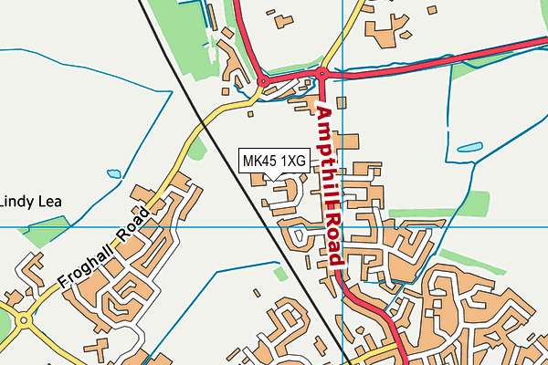 MK45 1XG map - OS VectorMap District (Ordnance Survey)
