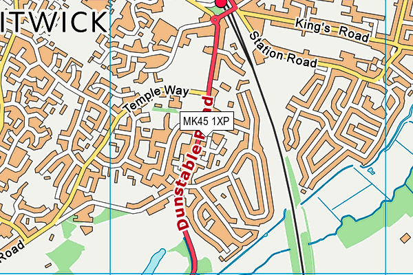 MK45 1XP map - OS VectorMap District (Ordnance Survey)