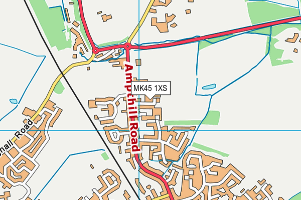 MK45 1XS map - OS VectorMap District (Ordnance Survey)