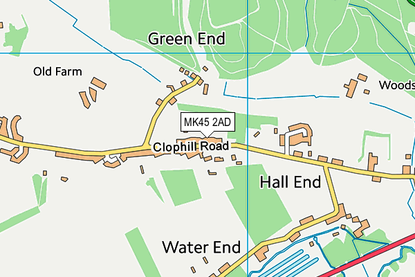 MK45 2AD map - OS VectorMap District (Ordnance Survey)