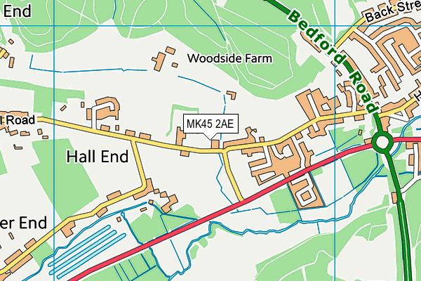 MK45 2AE map - OS VectorMap District (Ordnance Survey)