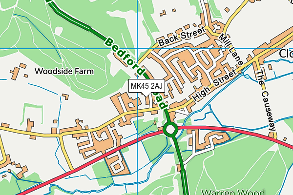 MK45 2AJ map - OS VectorMap District (Ordnance Survey)