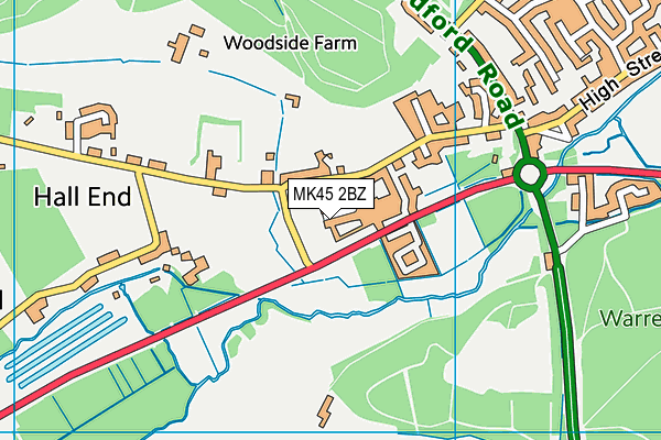 MK45 2BZ map - OS VectorMap District (Ordnance Survey)