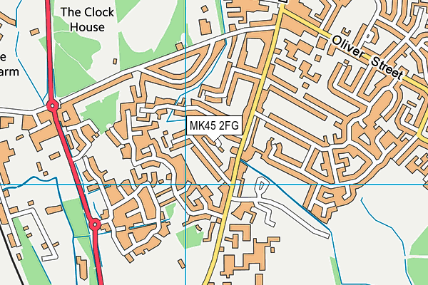 MK45 2FG map - OS VectorMap District (Ordnance Survey)