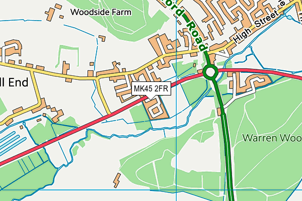 MK45 2FR map - OS VectorMap District (Ordnance Survey)