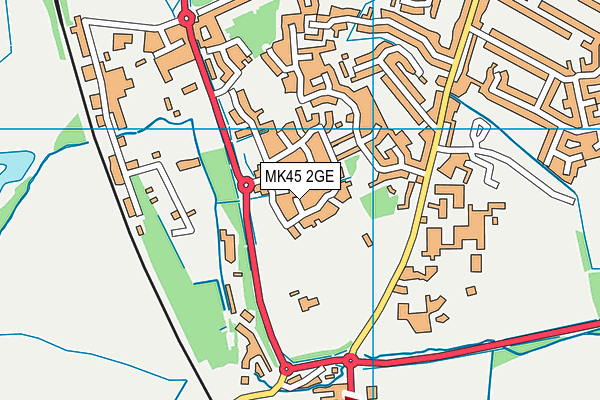 MK45 2GE map - OS VectorMap District (Ordnance Survey)