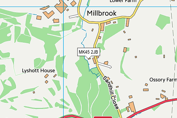 The Millbrook Golf Club map (MK45 2JB) - OS VectorMap District (Ordnance Survey)