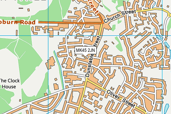 MK45 2JN map - OS VectorMap District (Ordnance Survey)