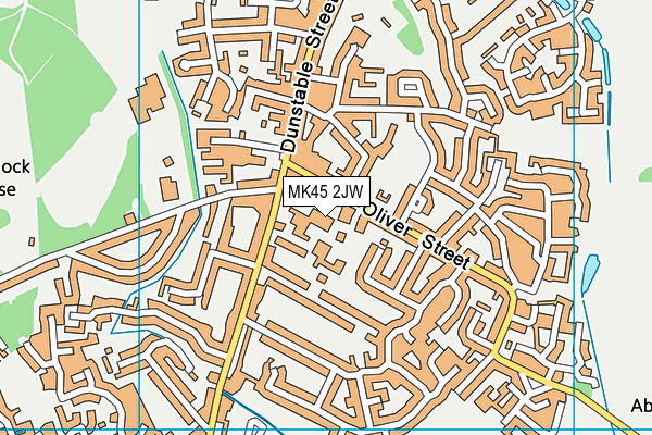 MK45 2JW map - OS VectorMap District (Ordnance Survey)