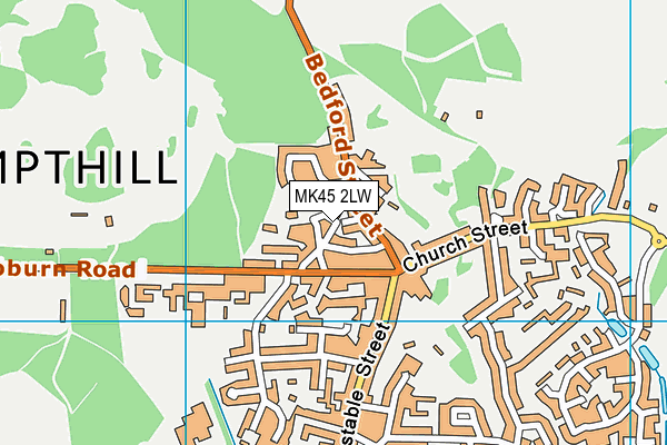 MK45 2LW map - OS VectorMap District (Ordnance Survey)