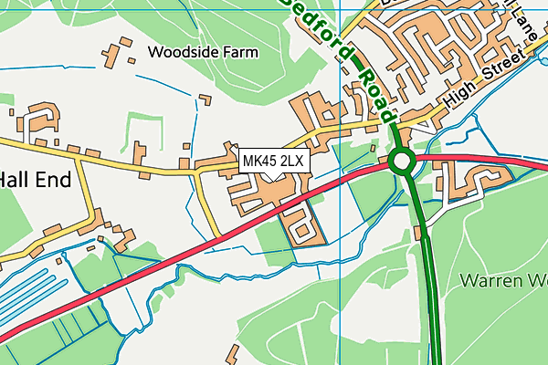 MK45 2LX map - OS VectorMap District (Ordnance Survey)