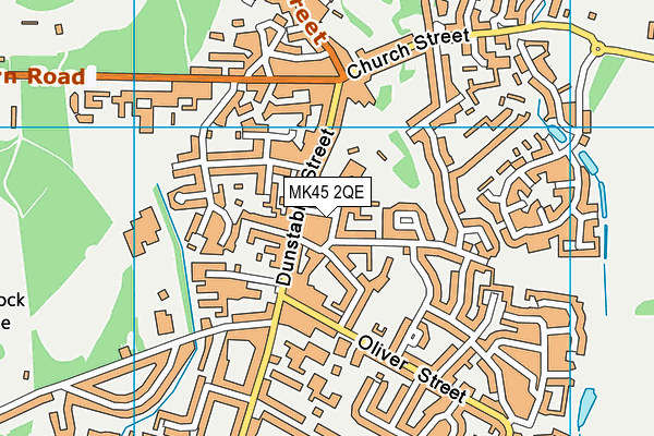 MK45 2QE map - OS VectorMap District (Ordnance Survey)