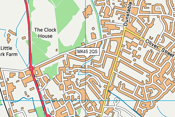 MK45 2QS map - OS VectorMap District (Ordnance Survey)