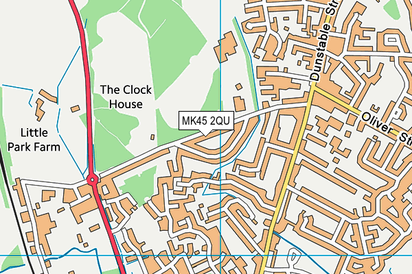 MK45 2QU map - OS VectorMap District (Ordnance Survey)