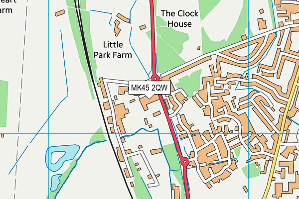 MK45 2QW map - OS VectorMap District (Ordnance Survey)