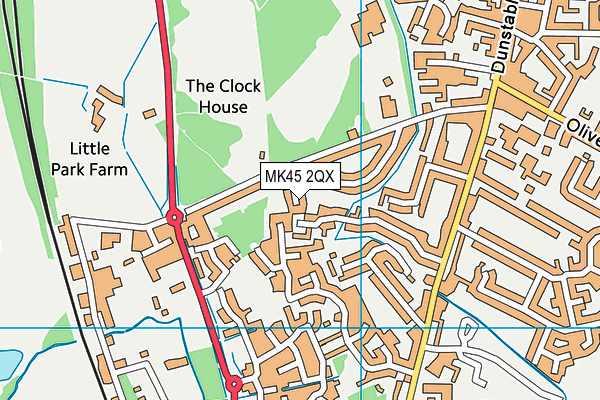 MK45 2QX map - OS VectorMap District (Ordnance Survey)