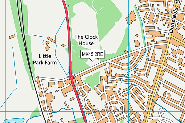 MK45 2RE map - OS VectorMap District (Ordnance Survey)