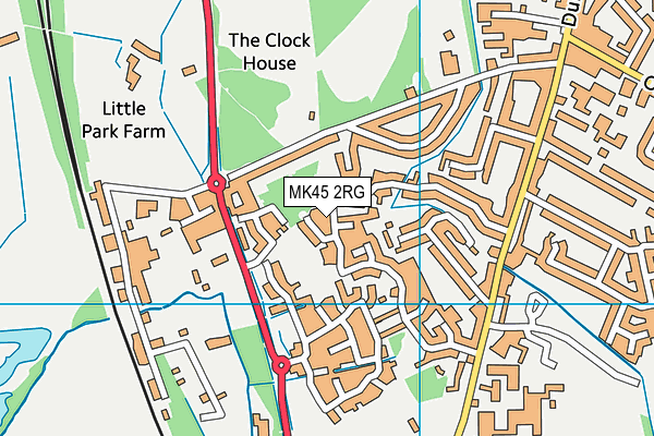 MK45 2RG map - OS VectorMap District (Ordnance Survey)