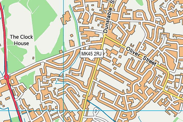 MK45 2RJ map - OS VectorMap District (Ordnance Survey)