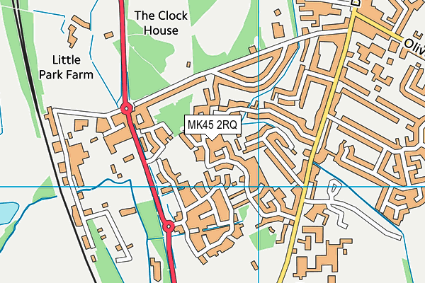 MK45 2RQ map - OS VectorMap District (Ordnance Survey)