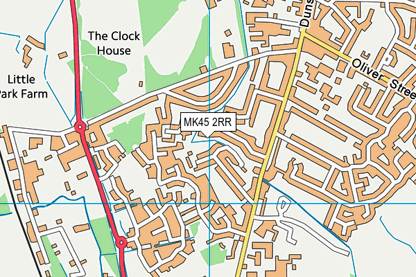 MK45 2RR map - OS VectorMap District (Ordnance Survey)