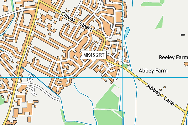 MK45 2RT map - OS VectorMap District (Ordnance Survey)