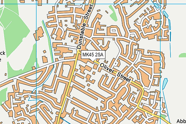 MK45 2SA map - OS VectorMap District (Ordnance Survey)