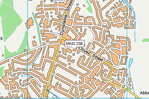 MK45 2SB map - OS VectorMap District (Ordnance Survey)