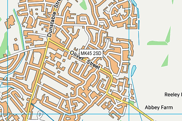 MK45 2SD map - OS VectorMap District (Ordnance Survey)