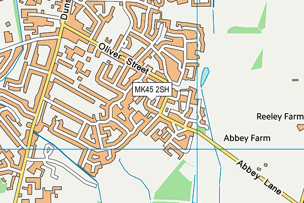 MK45 2SH map - OS VectorMap District (Ordnance Survey)