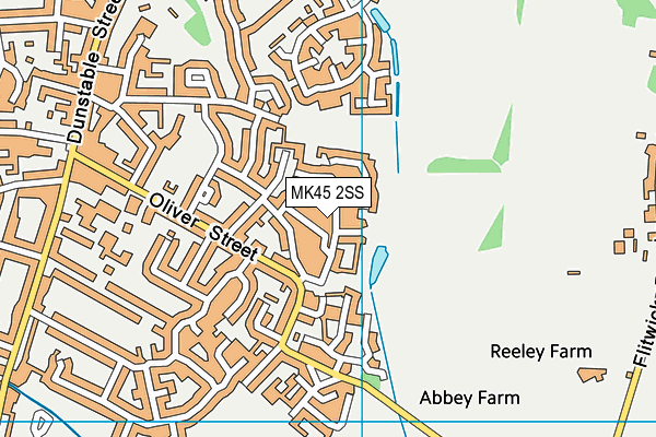 MK45 2SS map - OS VectorMap District (Ordnance Survey)