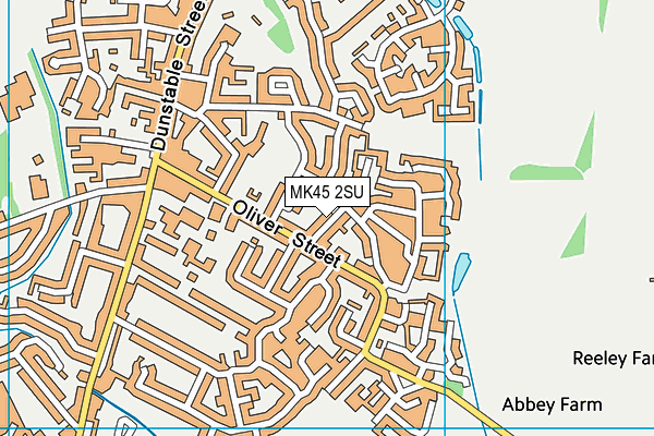 MK45 2SU map - OS VectorMap District (Ordnance Survey)