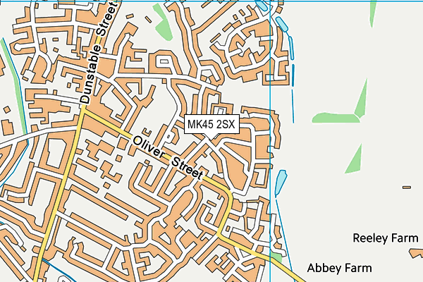 MK45 2SX map - OS VectorMap District (Ordnance Survey)