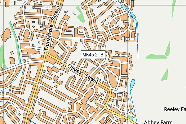 MK45 2TB map - OS VectorMap District (Ordnance Survey)