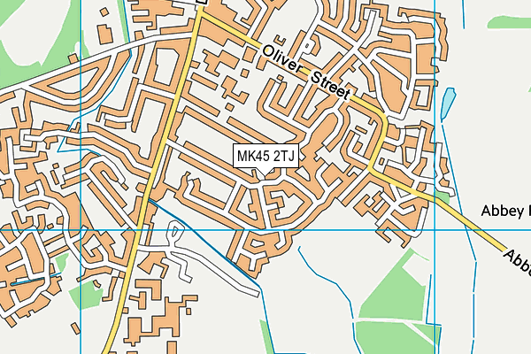 MK45 2TJ map - OS VectorMap District (Ordnance Survey)