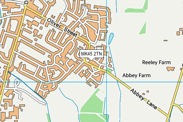 MK45 2TN map - OS VectorMap District (Ordnance Survey)