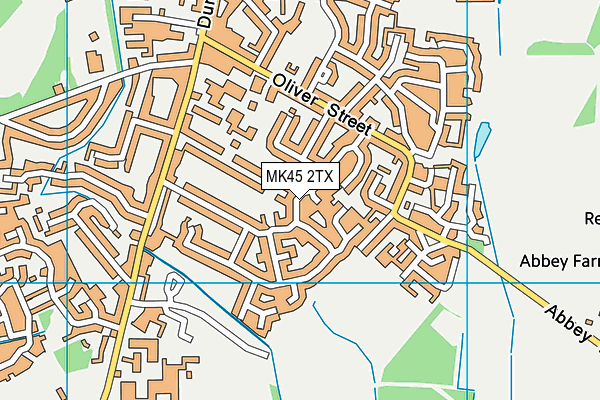 MK45 2TX map - OS VectorMap District (Ordnance Survey)