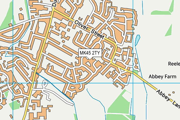 MK45 2TY map - OS VectorMap District (Ordnance Survey)