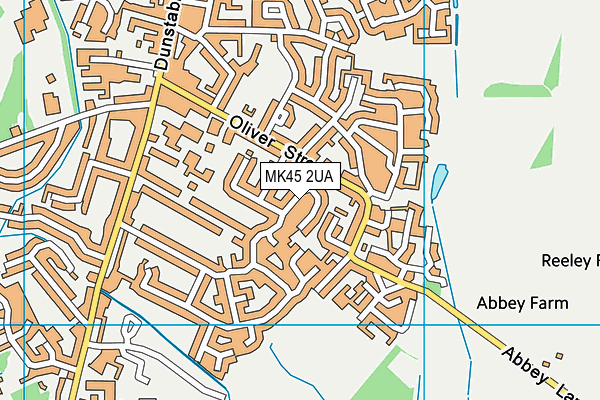 MK45 2UA map - OS VectorMap District (Ordnance Survey)
