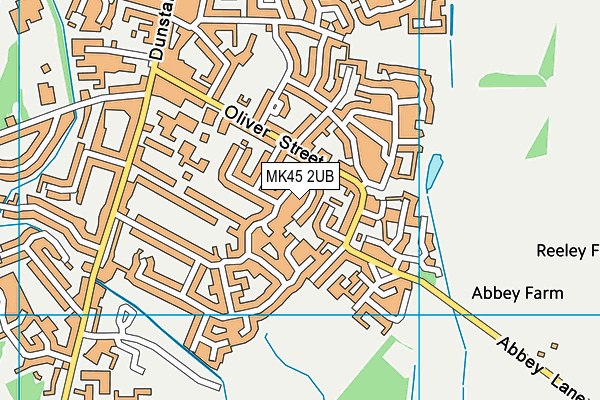 MK45 2UB map - OS VectorMap District (Ordnance Survey)