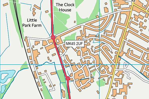 MK45 2UF map - OS VectorMap District (Ordnance Survey)