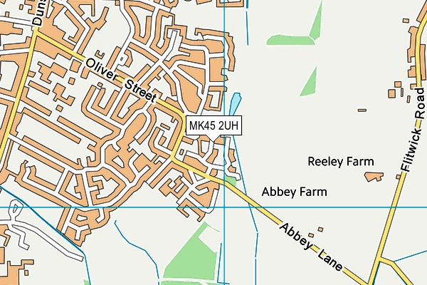 MK45 2UH map - OS VectorMap District (Ordnance Survey)