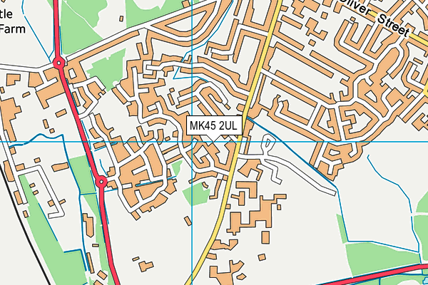 MK45 2UL map - OS VectorMap District (Ordnance Survey)